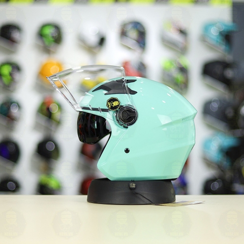 Mũ 3/4 Royal M268(2 Kính) Xanh Ngọc Bóng Nhỏ Gọn Nhẹ FREESHIP