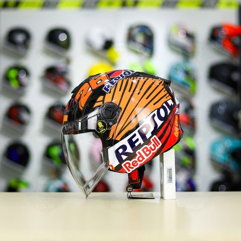 Mũ 3/4 ROYAL XH01 + Dán Tem Decal Honda REPSOL FREESHIP