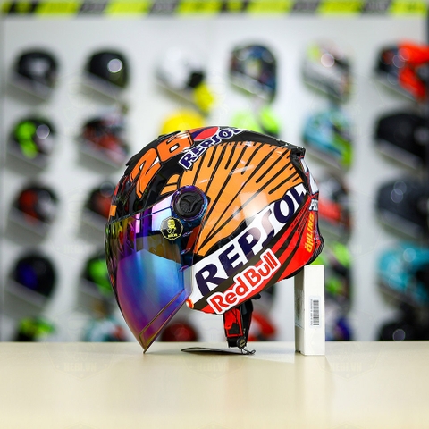 Mũ 3/4 ROYAL XH01 + Dán Tem Decal Honda REPSOL FREESHIP