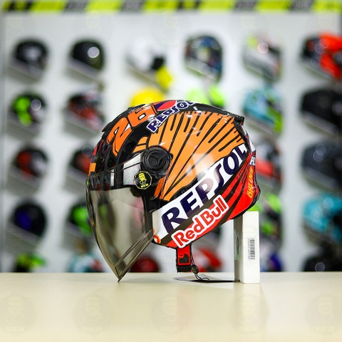 Mũ 3/4 ROYAL XH01 + Dán Tem Decal Honda REPSOL FREESHIP