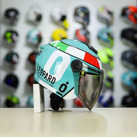 Mũ 3/4 Royal XH01 LEOPARD Xanh Ngọc Bóng FREESHIP