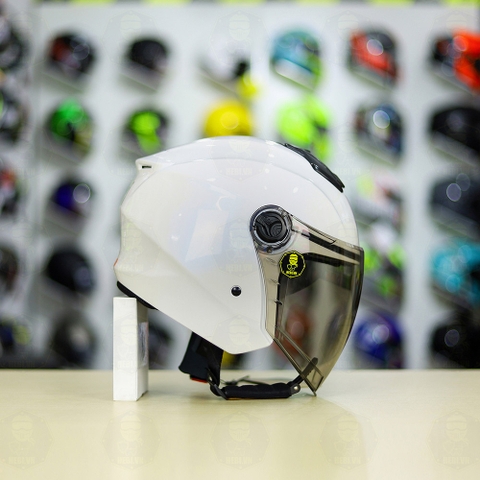 Mũ 3/4 Royal XH01 Trắng Bóng FREESHIP