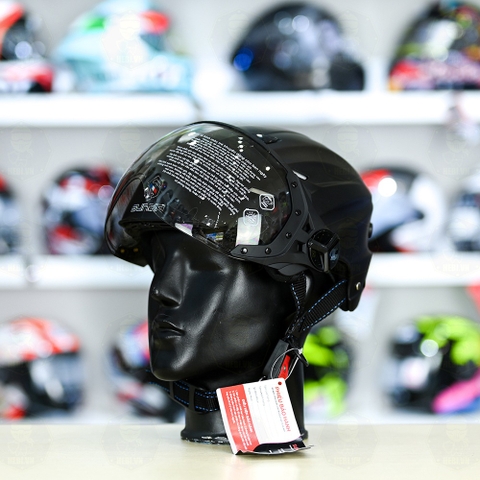 Mũ 1/2 Sunda 125BC Đen Nhám FREESIZE