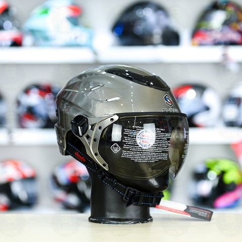 Mũ 1/2 Sunda 125BC Xám Bóng FREESIZE