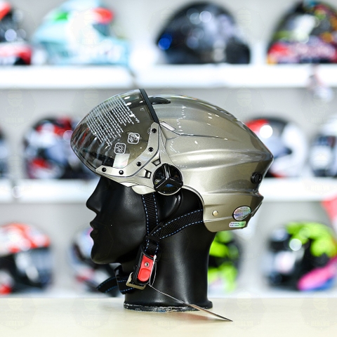 Mũ 1/2 Sunda 125BC Xám Bóng FREESIZE