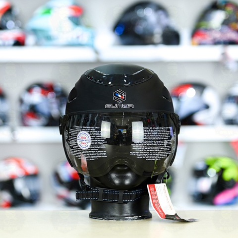 Mũ 1/2 Sunda 125BC Đen Nhám FREESIZE