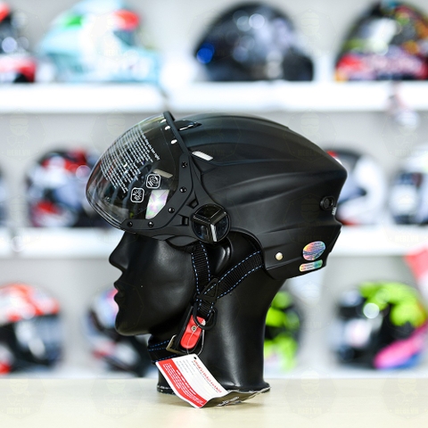 Mũ 1/2 Sunda 125BC Đen Nhám FREESIZE