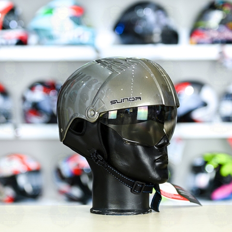 Mũ 1/2 Sunda 135D Xám Bóng FREESIZE