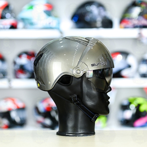 Mũ 1/2 Sunda 135D Xám Bóng FREESIZE