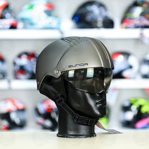 Mũ 1/2 Sunda 135D Xám Nhám FREESIZE