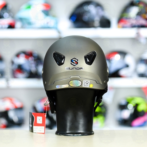 Mũ 1/2 Sunda 135D Xám Nhám FREESIZE