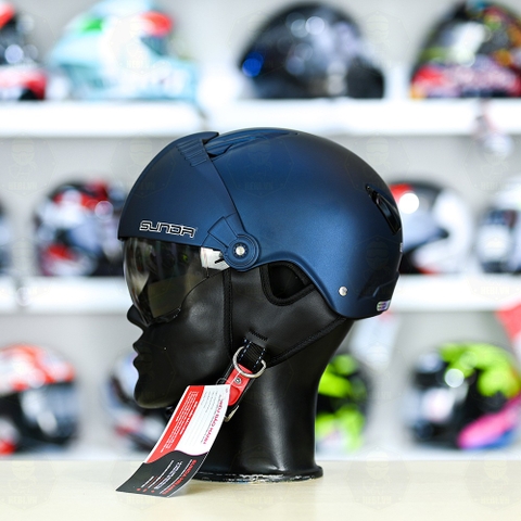 Mũ 1/2 Sunda 135D Xanh Dương Nhám FREESIZE