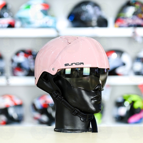 Mũ 1/2 Sunda 135D Hồng Bóng FREESIZE