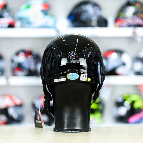 Mũ 1/2 Sunda 135D Đen Bóng FREESIZE