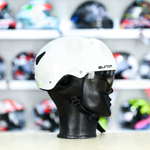 Mũ 1/2 Sunda 135D Trắng Bóng FREESIZE