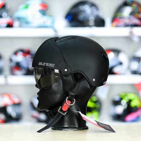 Mũ 1/2 Sunda 135D Đen Nhám FREESIZE