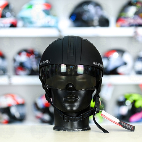 Mũ 1/2 Sunda 135D Đen Nhám FREESIZE