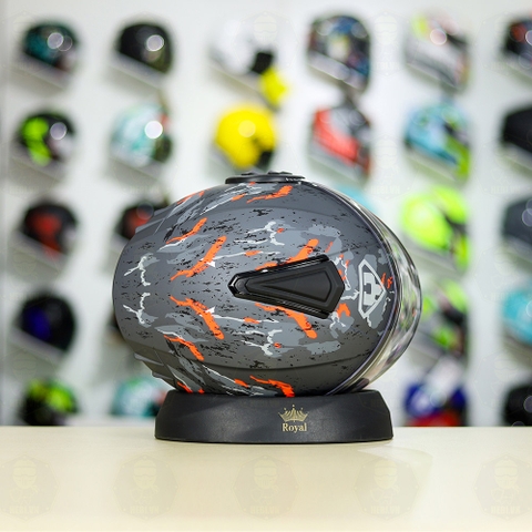 Mũ 3/4 YOHE 851 Camo Xám Đỏ Nhám FREESHIP