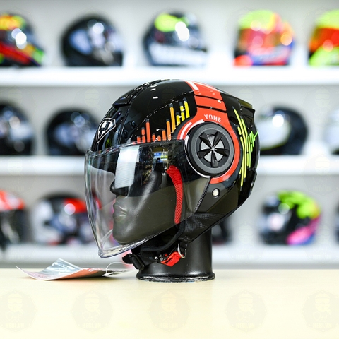 Mũ 3/4 YOHE 851 HP Đen Đỏ Xanh Bóng FREESHIP