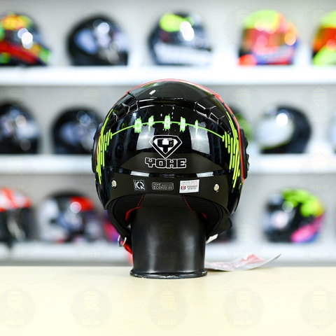 Mũ 3/4 YOHE 851 HP Đen Đỏ Xanh Bóng FREESHIP