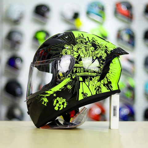 Mũ Fullface Yohe 978 PLUS 2020 Game Cam Vàng Bóng FREESHIP