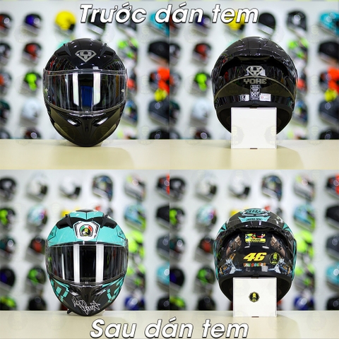 Tem Decal AGV Myth Version 2 Xanh Ngọc Cho Nón Fullface - Không Nón - FREESHIP