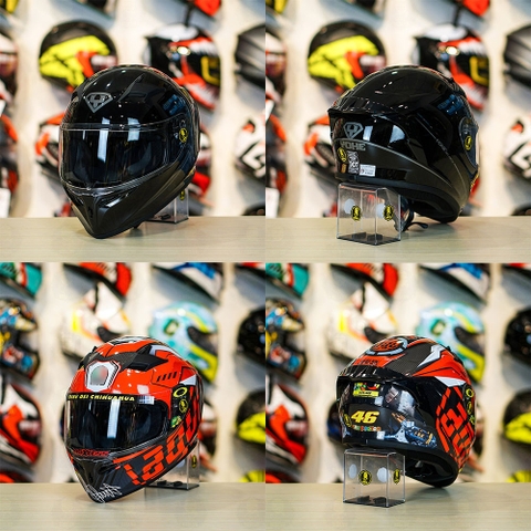 Tem Decal AGV Myth Version 2 Đen Đỏ Cho Nón Fullface - Không Nón - FREESHIP