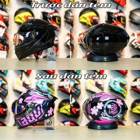 Tem Decal AGV Myth Version 2 Pink Candy Cho Nón Fullface - Không Nón - FREESHIP