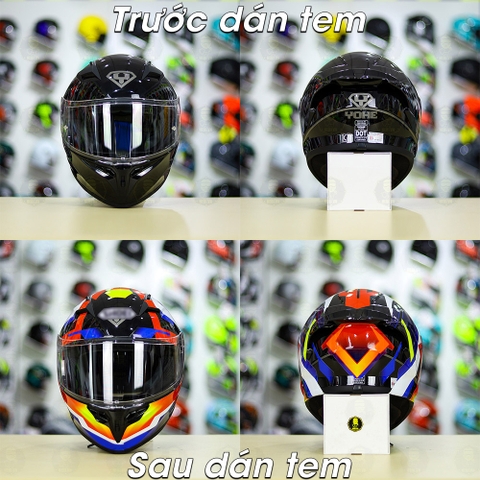 Tem Decal Shoei Brink Đỏ Xanh Cho Nón Fullface - Không Nón - FREESHIP