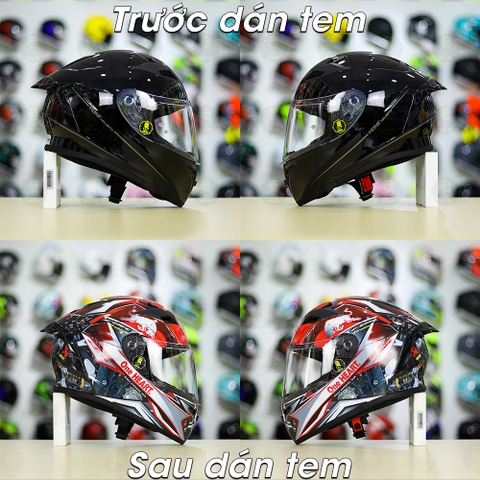 Tem Decal Honda CBR Red Cho mũ Fullface - FREESHIP