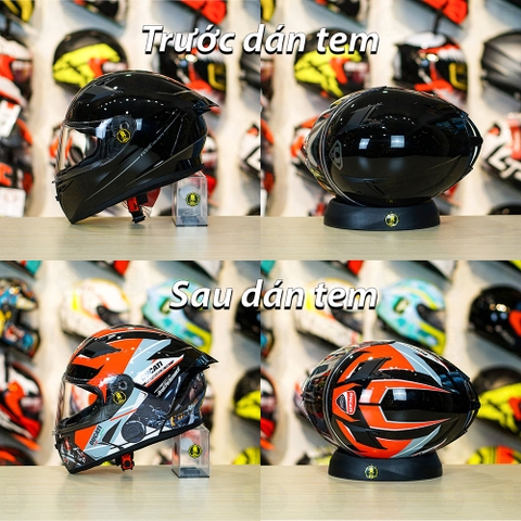 Tem Decal Ducati Version 2 Cho Nón Fullface - Không Nón - FREESHIP