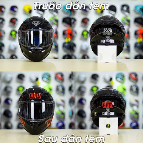 Tem Decal AGV Myth Đỏ Cho Nón Fullface - Không Nón - FREESHIP