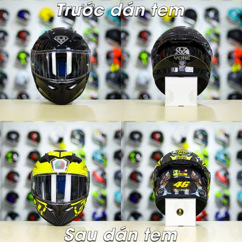 Tem Decal AGV Myth Version 2 Đen Vàng Cho Nón Fullface - Không Nón - FREESHIP
