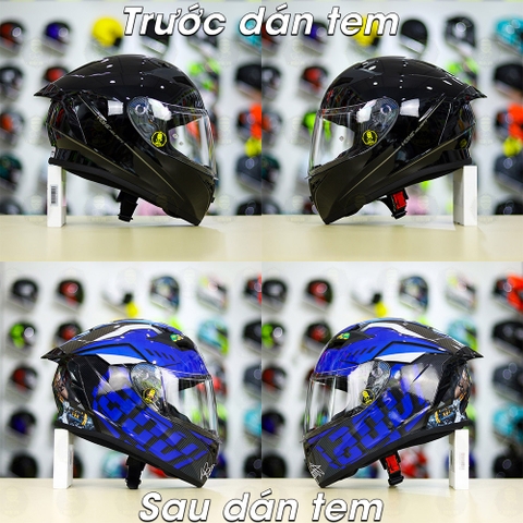 Tem Decal AGV Myth Version 2 Xanh GP Cho Nón Fullface - Không Nón - FREESHIP