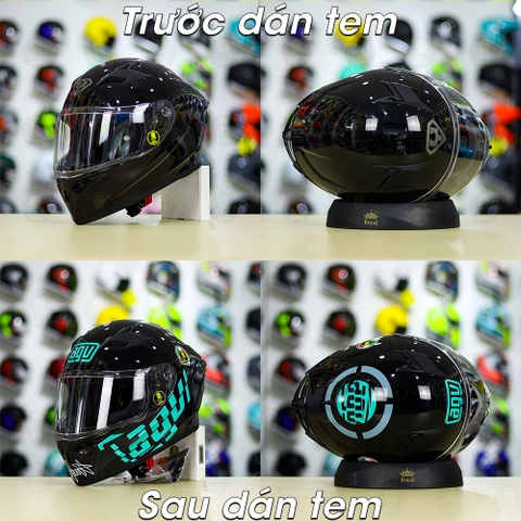 Tem Decal AGV Myth Xanh Ngọc Cho Nón Fullface - Không Nón - FREESHIP