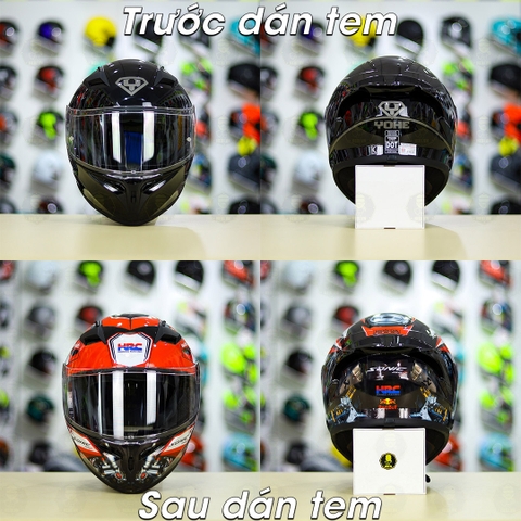 Tem Decal Honda Sonic Trắng Đỏ Cho Yohe 978 plus & Roc 01 - Không Nón - FREESHIP