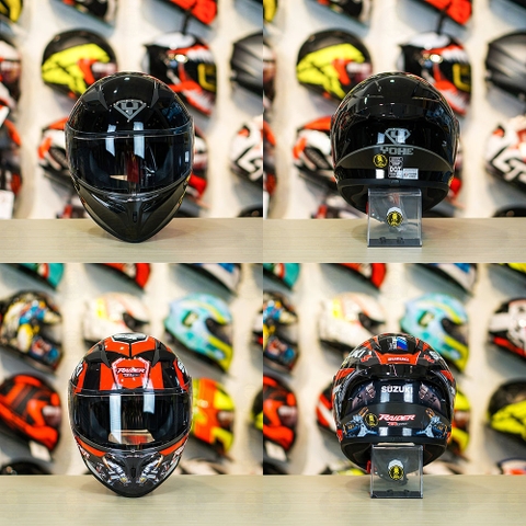 Tem Decal Suzuki Raider Đen Đỏ Cho Nón Fullface - Không Nón - FREESHIP