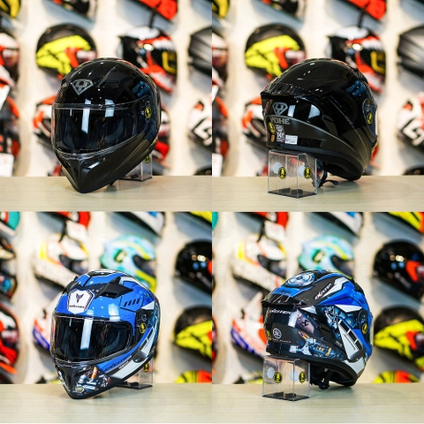 Tem Decal Yamaha Exciter Xanh GP Cho Nón Fullface - Không Nón - FREESHIP