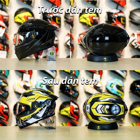 Tem Decal Yamaha R15 Vàng Cho Nón Fullface - Không Nón - FREESHIP