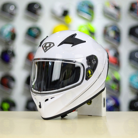 Mũ Fullface Yohe 978 Plus Trắng Camay Bóng FREESHIP