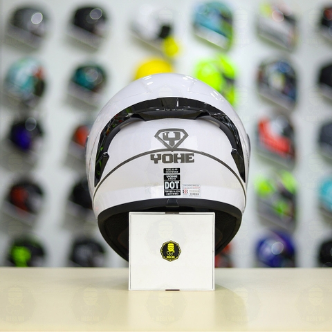 Mũ Fullface Yohe 978 Plus Trắng Camay Bóng FREESHIP