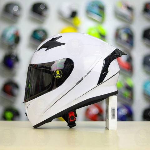 Mũ Fullface Yohe 978 Plus Trắng Camay Bóng FREESHIP
