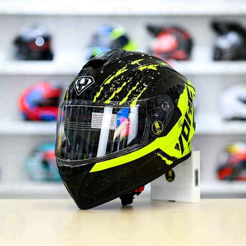 Mũ Fullface Yohe 981 Camo Đen Vàng Bóng FREESHIP
