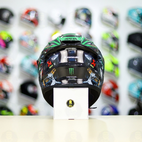 Mũ Fullface E81 Đen Bóng + Dán Tem Decal Kawasaki Ninja FREESHIP