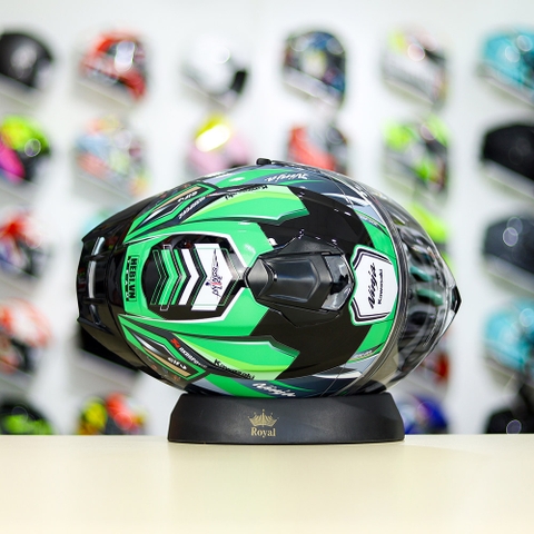 Mũ Fullface EGO E81 Đen Bóng + Dán Tem Decal Kawasaki Ninja FREESHIP