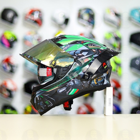 Mũ Fullface EGO E81 Đen Bóng + Dán Tem Decal Kawasaki Ninja FREESHIP