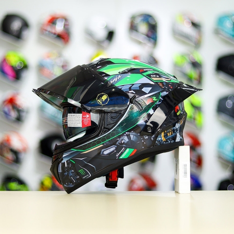 Mũ Fullface EGO E81 Đen Bóng + Dán Tem Decal Kawasaki Ninja FREESHIP