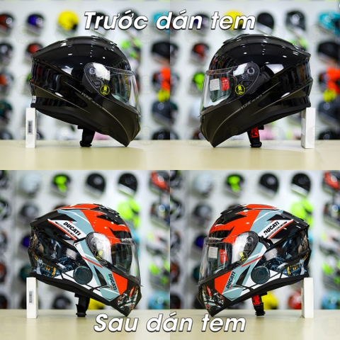 Tem Decal Ducati Version 2 Cho Nón Fullface - Không Nón - FREESHIP