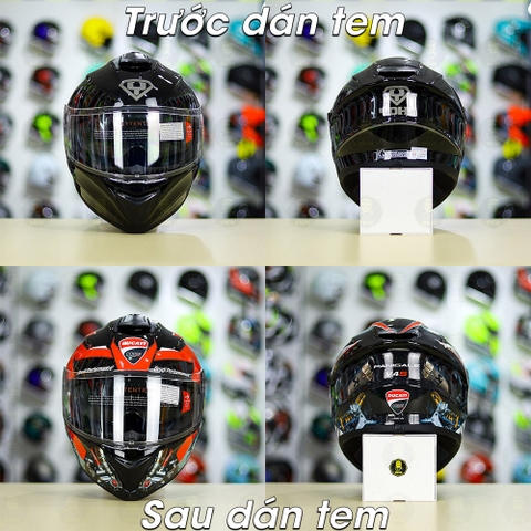 Tem Decal Ducati Version 2 Cho Nón Fullface - Không Nón - FREESHIP