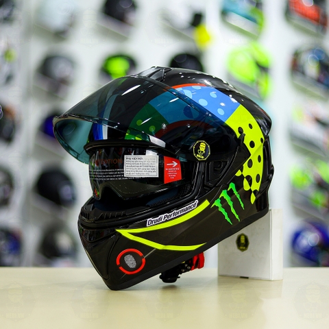 Mũ Fullface EGO E81 Đen Bóng + Dán Tem Decal Rossi Soleluna Winter Test FREESHIP